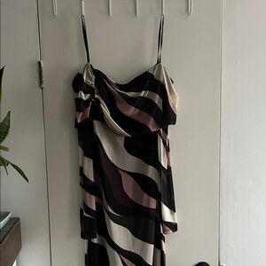 Premier Black and Pink Asymmetrical Dress